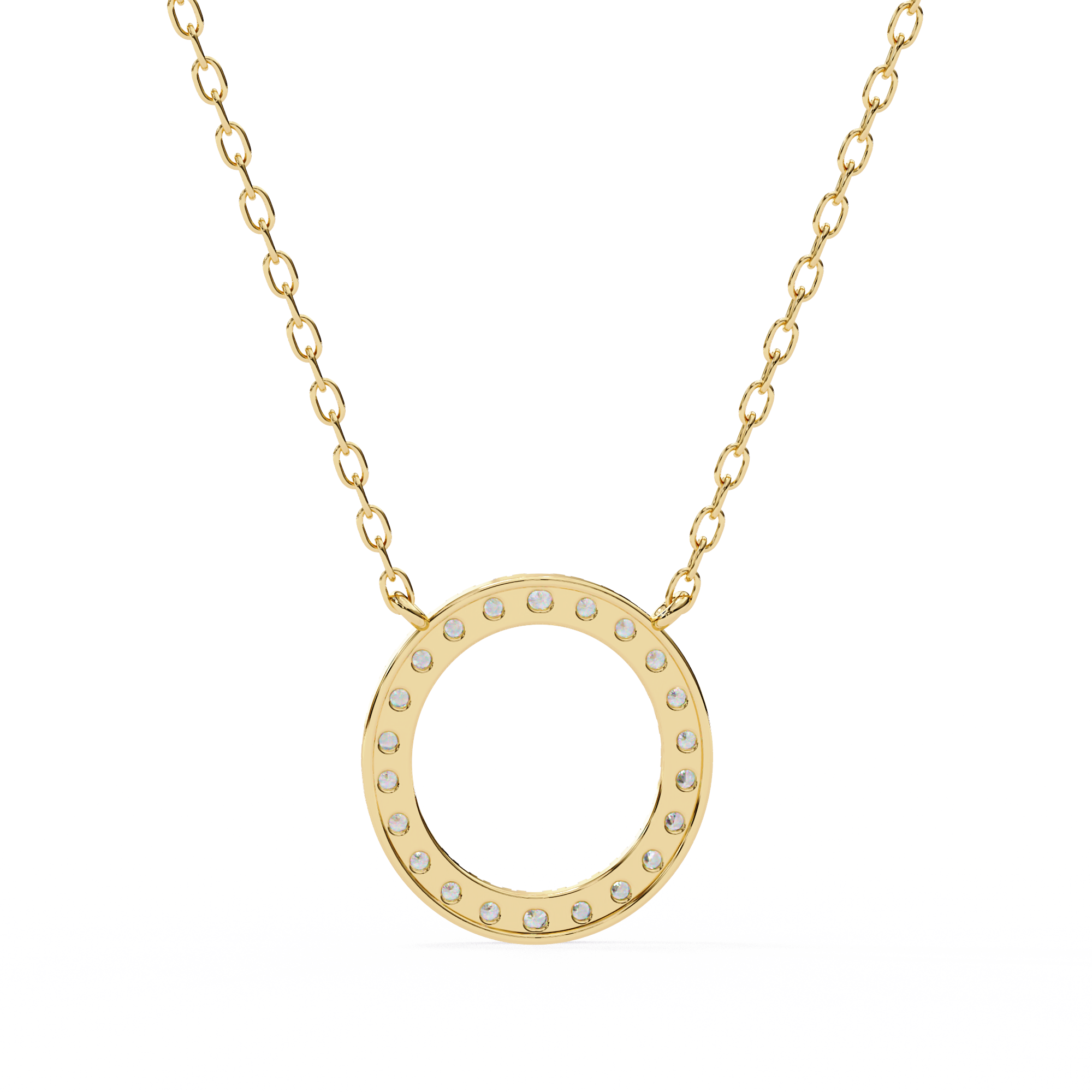 Solitairekart 0.34ct Natural Diamond Circle Pendant-HI Color, VS-SI Clarity
